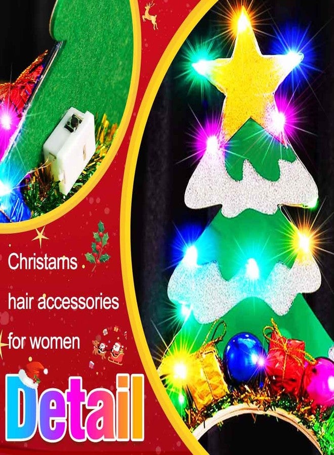 Unicra Christmas Tree Headbands Light Up Christmas Headband Xmas Holiday Hair Accessories for Women - Image 5