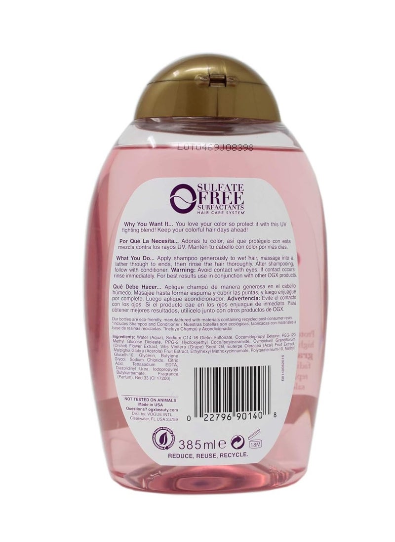 Ogx - OGX Fade-Defying Orchid Oil Shampoo with UVA/UVB Sun Filters, 13 Ounces - Image 1