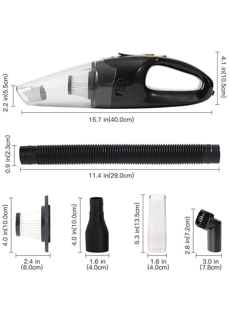 JUFU JUFU Cordless Car Vacuum Cleaner with LED Light and Washable HEPA Filter,Wireless Mini Vacuum Cleaners, Rechargeable Hoover for Home, Cars, and Pet  - Image 2