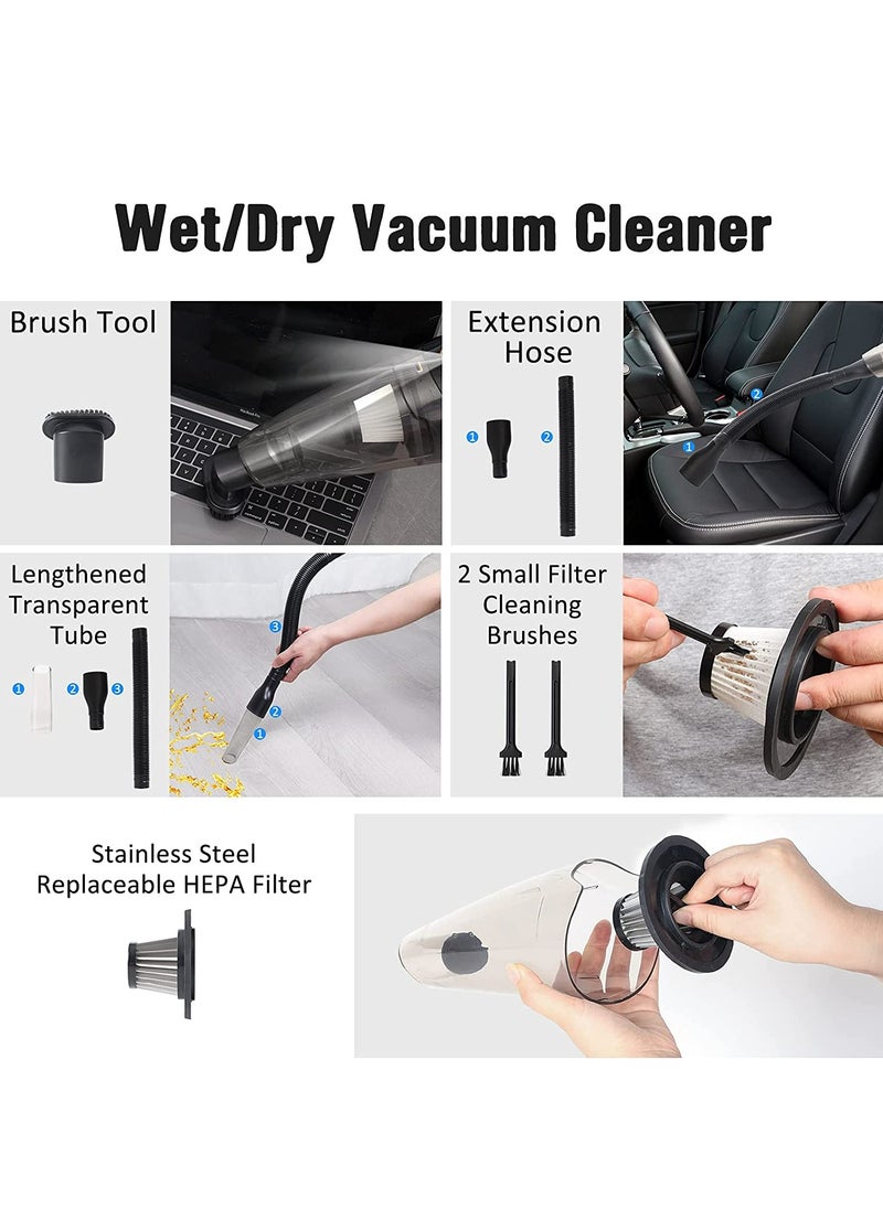 JUFU JUFU Cordless Car Vacuum Cleaner with LED Light and Washable HEPA Filter,Wireless Mini Vacuum Cleaners, Rechargeable Hoover for Home, Cars, and Pet  - Image 4