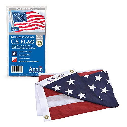 Annin Flagmakers (2460) SolarGuard Nyl-Glo American Flag, Made in USA, 3 x 5 Feet, Nylon - Image 1