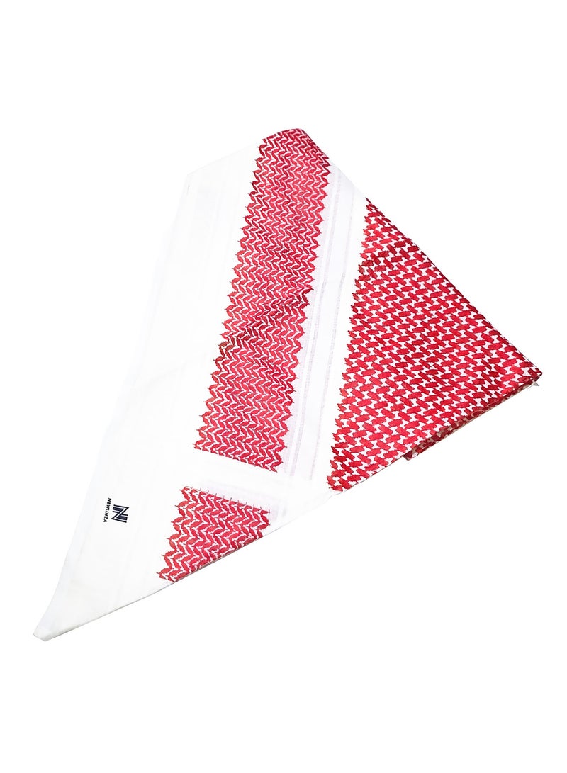 GALADUNE Classic Casual  Men's Red and Beige shemagh, Premium Cotton Blend Material H67 - Image 3