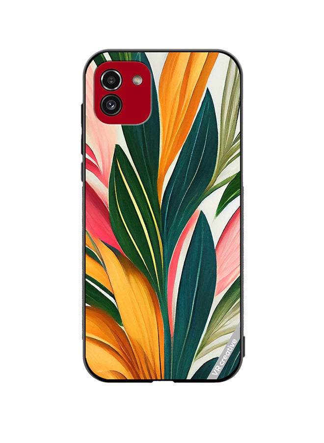 VR CREATIVE Protective Case Cover For Samsung Galaxy A03 Backdrop Of Abstract Bright Style Flowers And Tropical Design Multicolour - Image 1