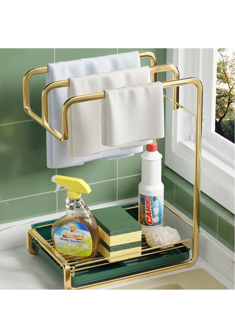 ميكسد أدوات المائدة رف غسالة صحون الإسفنج حامل الذهب تنظيف خرقة الفولاذ المقاوم للصدأ أدوات المائدة الفولاذ المقاوم للصدأ رف تجفيف أدوات المائدة بالوعة رف أدوات المائدة المطبخ - Image 1