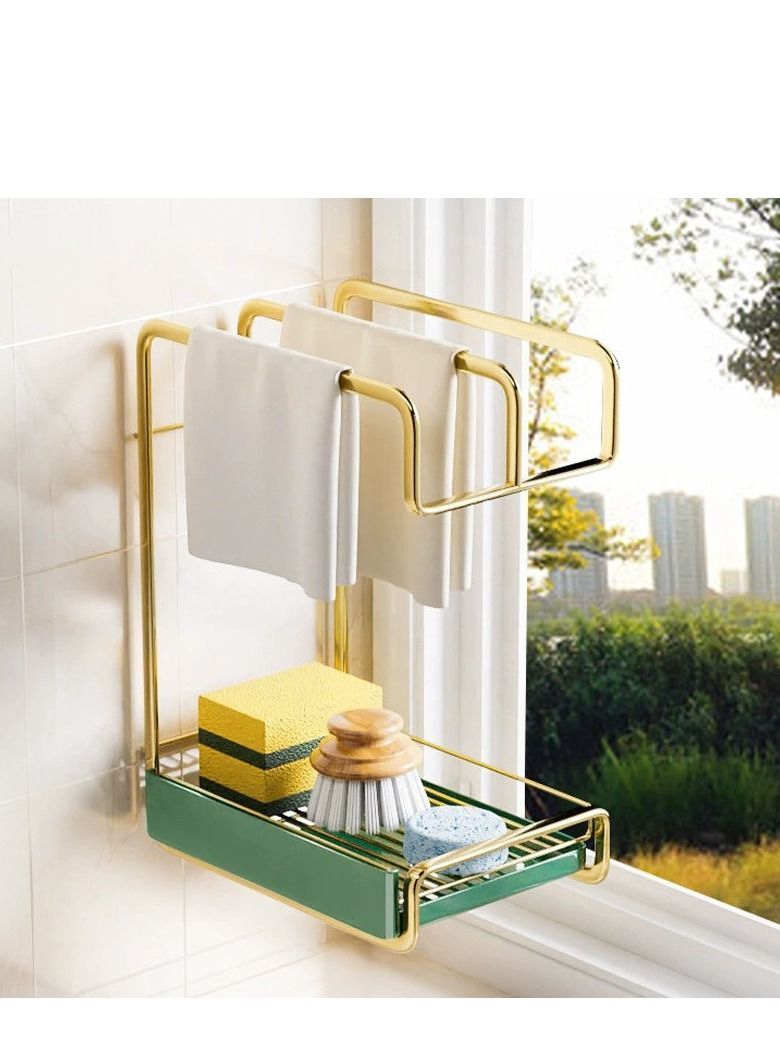 ميكسد أدوات المائدة رف غسالة صحون الإسفنج حامل الذهب تنظيف خرقة الفولاذ المقاوم للصدأ أدوات المائدة الفولاذ المقاوم للصدأ رف تجفيف أدوات المائدة بالوعة رف أدوات المائدة المطبخ - Image 2