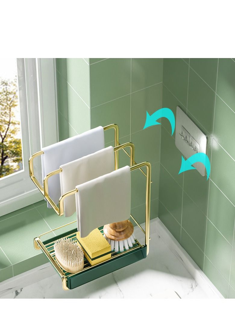 ميكسد أدوات المائدة رف غسالة صحون الإسفنج حامل الذهب تنظيف خرقة الفولاذ المقاوم للصدأ أدوات المائدة الفولاذ المقاوم للصدأ رف تجفيف أدوات المائدة بالوعة رف أدوات المائدة المطبخ - Image 4