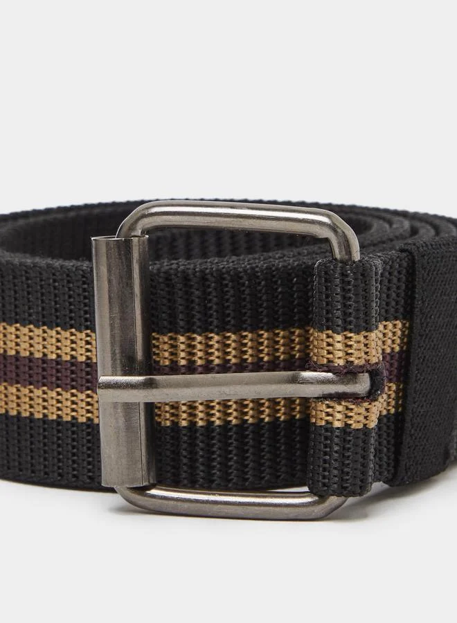 Styli  Men Black Striped Pin Buckle Belt for Men | Best Price UAE
