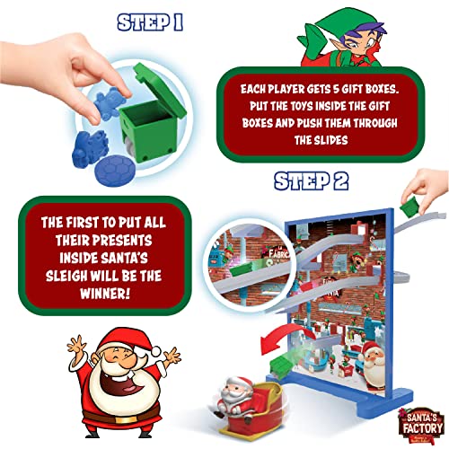 Fotorama Santa's Factory Fast Paced Present Delivery Christmas Game with Spinning Santa's Sleigh & Gift Chute Holiday Fun Activities for The Family and Kids Ages 4 and Up 1-2 Player Games - Image 5