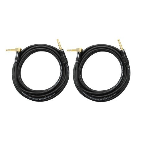 AUDIO 2000'S Audio2000's C26025P2 25 Ft 1/4" TRS Right Angle to 1/4" TRS Cable (2 Pack) - Image 1