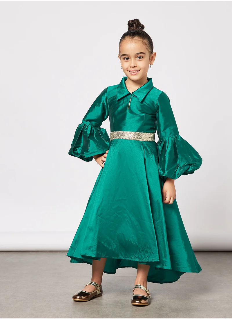 House of Moda Girls Collar Neck Dress