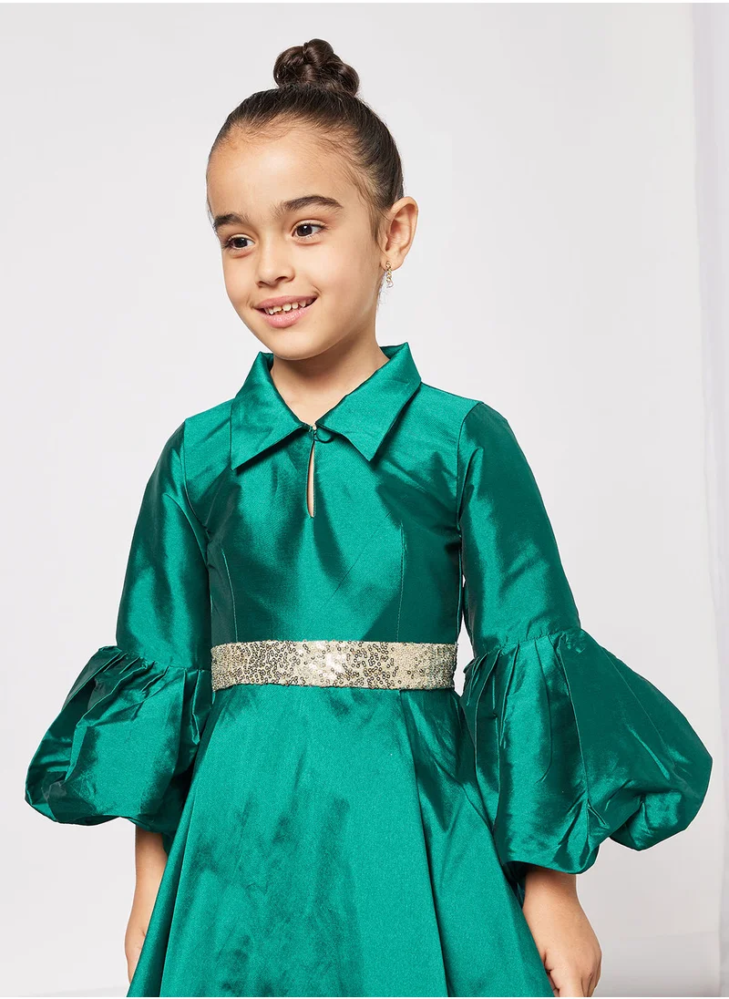 House of Moda Girls Collar Neck Dress