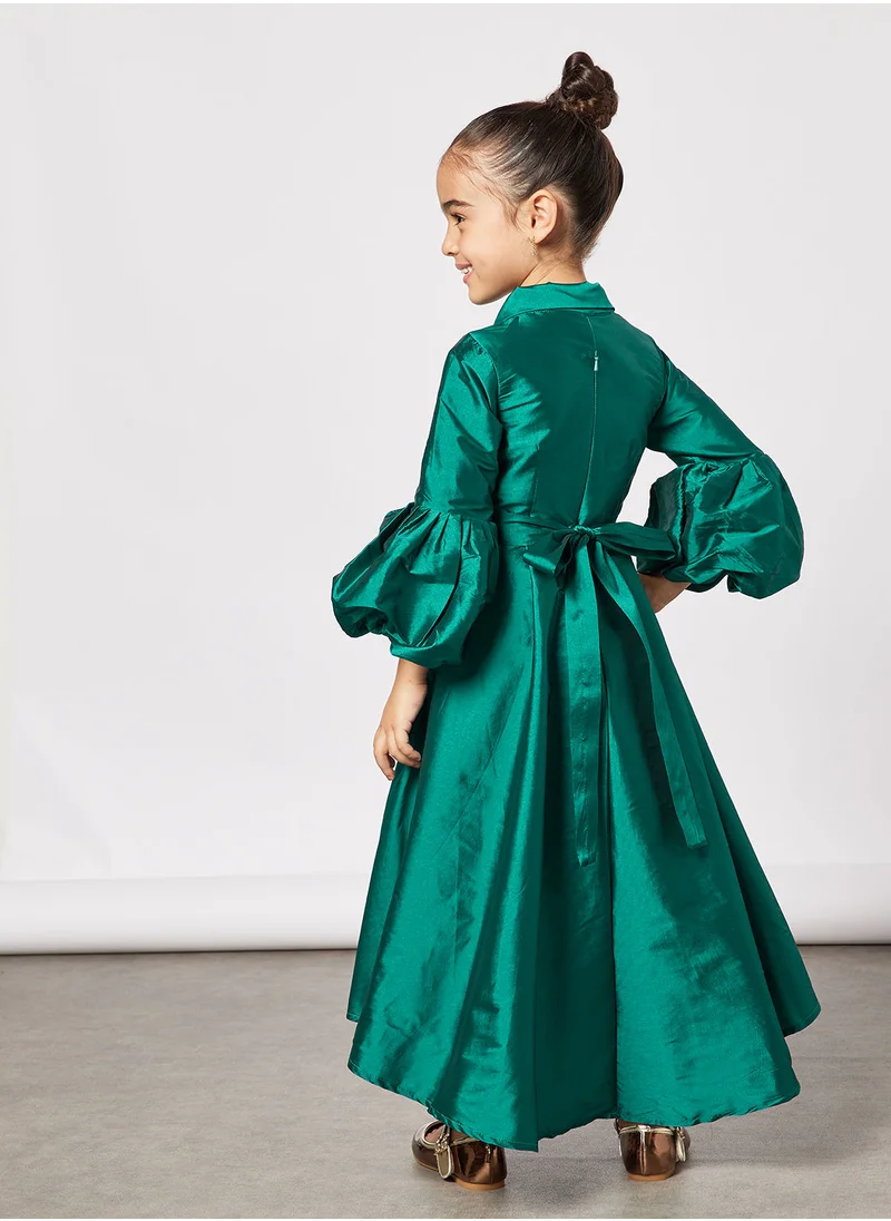 House of Moda Girls Collar Neck Dress