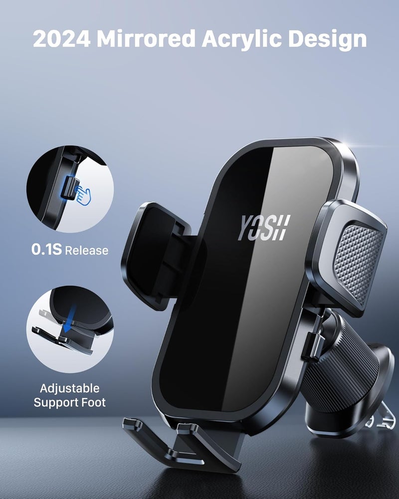YOSH Car Phone Holder, 2024 Air Vent Phone Holder for Cars, iPhone Car Holder Double Lock Metal Hook, Super Stable Big Phone Friendly for iPhone 15 14 13 12 11 Pro Max Samsung S23 S22 S21 Pixel etc - Image 2