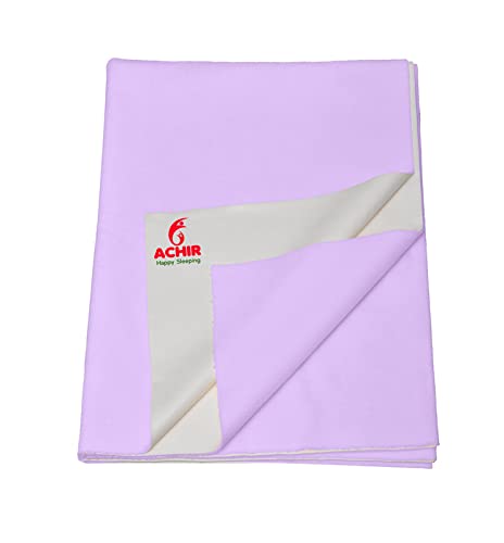 ACHIR Waterproof Cotton Dry Sheet/Bed Protector/Absorbent Mat Small, 50 cm x 70 cm, Purple - Image 1