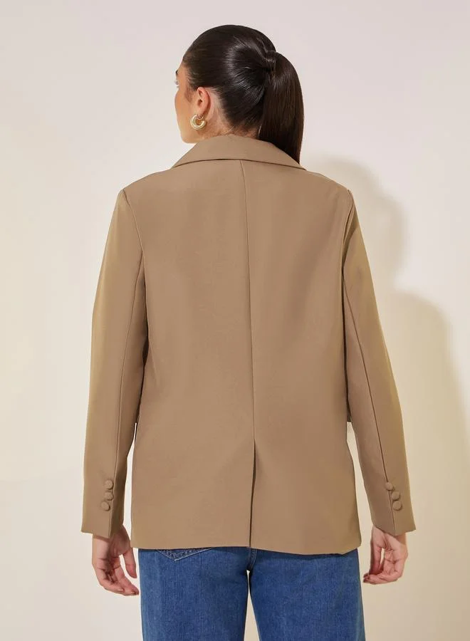 Styli Styli Solid Long Sleeve Regular Fit Blazer