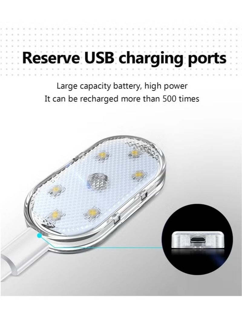 إضاءة داخلية LED للسيارة تعمل باللمس RGB، مركز لمس لتشغيل/إيقاف الإضاءة بضغطة طويلة وتغيير الألوان بضغطة قصيرة، مصباح LED صغير محمول للسيارة مزود بـ 6 مصابيح LED، مصباح مغناطيسي قابل لإعادة الشحن عبر USB للسيارة والخزانة وغرفة النوم - Image 4