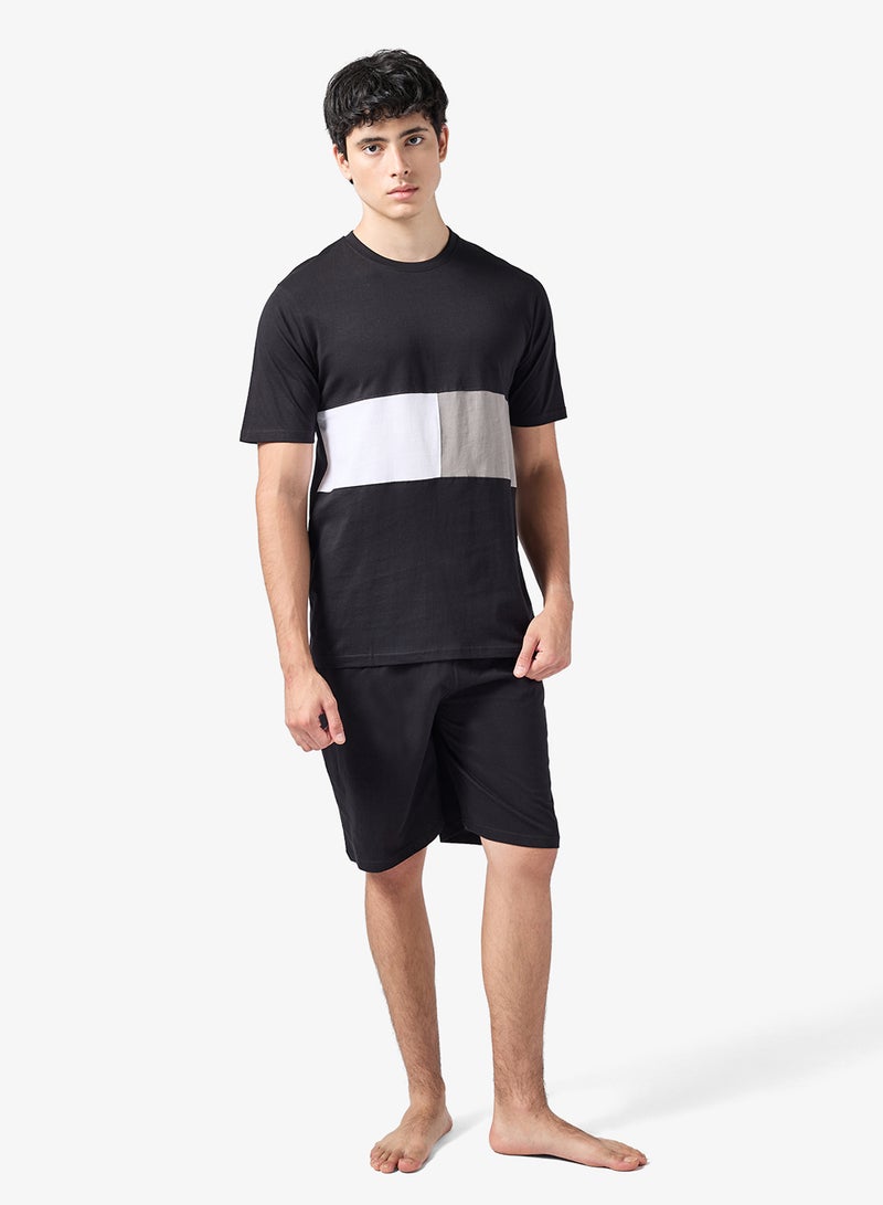 سفنتي فايف طقم بيجامة تي شيرت وشورت - Image 1