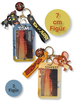 Toyfest Tom & Jerry - Figured Soft Silicone Keychain Bag Accessory and Card Holder 2 in 1 - 2 Pieces  - Image 1