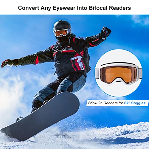 OKH 2-pack Stick-on Bifocal Lenses Reader, Adhesive Magnifying Reading Lenses for Glasses Goggles (+1.25 Diopters) - Image 4