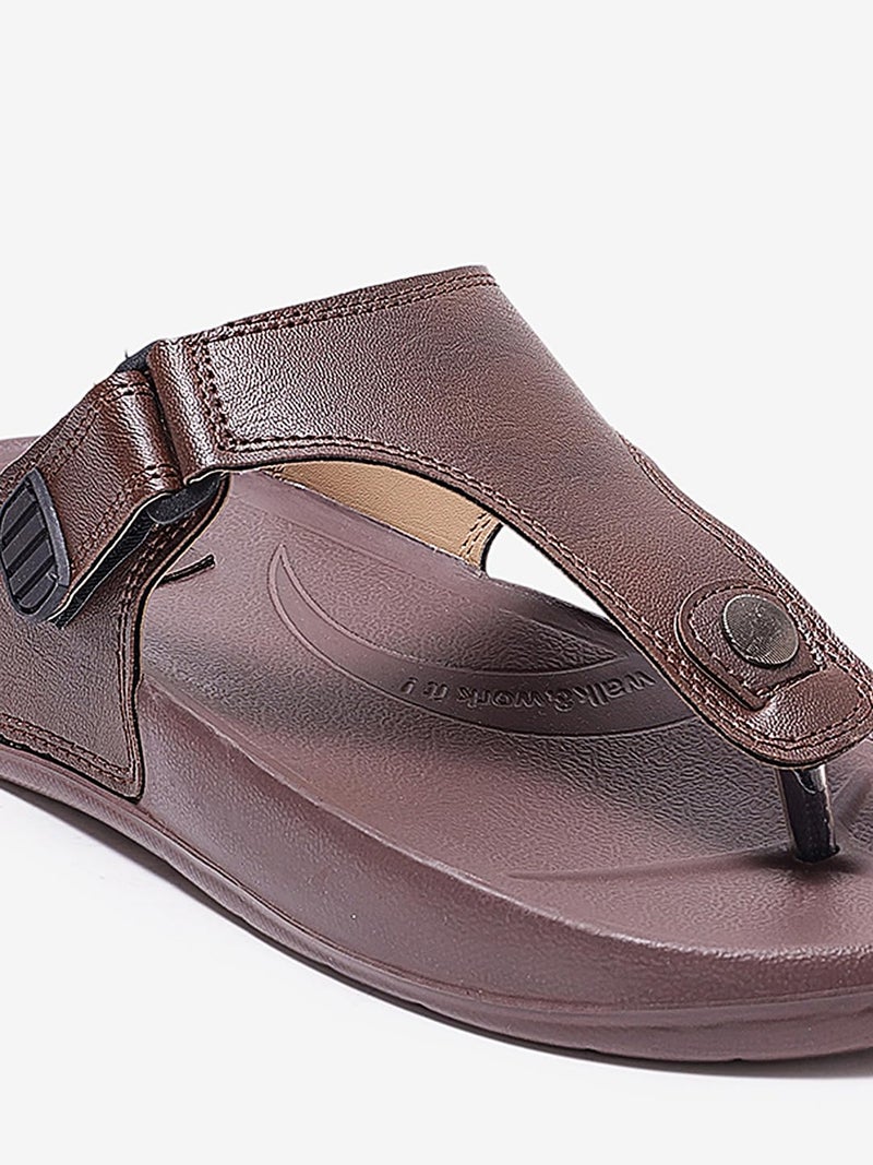 WELCOME Men's Flip Flops, Brown, GLF-21, 8 - Image 4