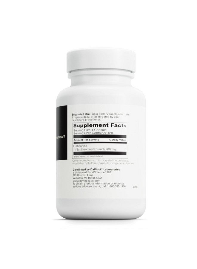 DAVINCI Labs L-Theanine - Brain Function Supplement - Helps Support Relaxation, Focus, Calm Feelings & More with Suntheanine L-Theanine* - 120 Vegetarian Capsules - Image 2