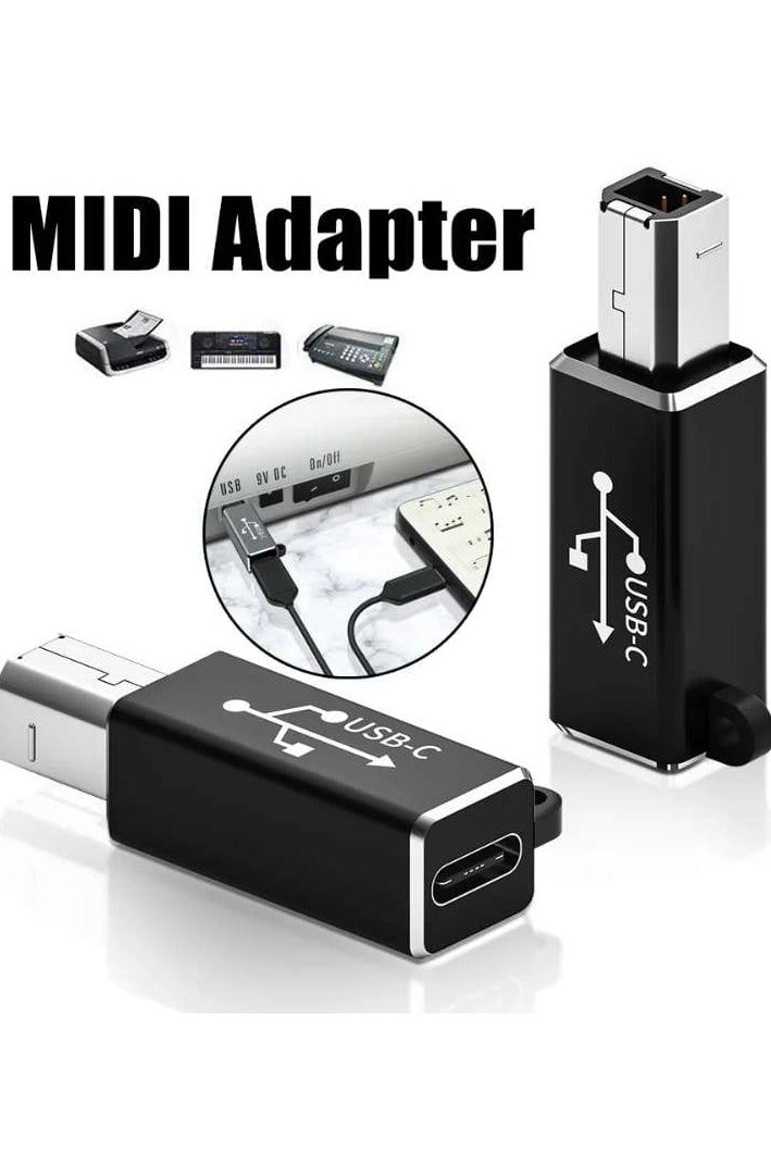 USB-C to MIDI Adapter Converter – USB Type-C Cable for Electronic Musical Instruments, MIDI Interface Cable for Keyboard, Synthesizer, Digital Piano, Plug & Play - Image 1