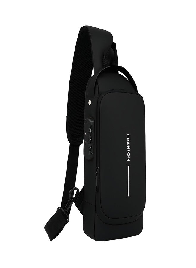 TS WITH TECHSUN Unisex Anti-Theft Sling Bag with USB Port, Water-Resistant Crossbody Chest Backpack for Travel & Work - Image 1