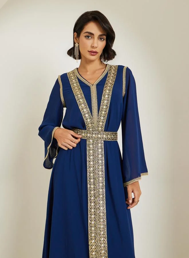 Amirah Women Chiffon Jalabiya with Lace Trims
