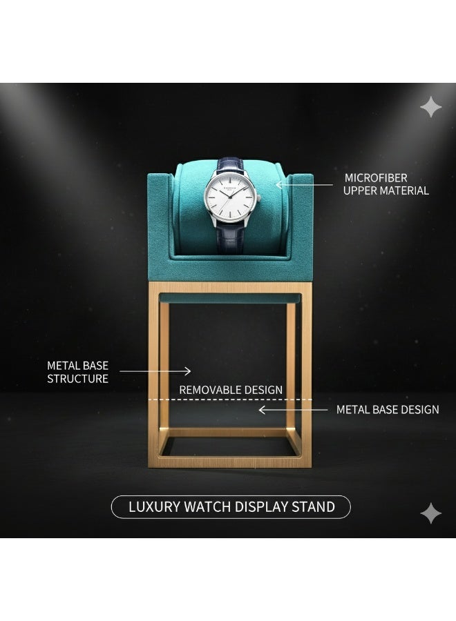 Al Seraj Luxury Medium Watch Display Stand with Metal Base | Premium Microfiber Watch Holder with Removable Cushion | Elegant Watch Storage Stand for Jewelry Display, Retail Showcase & Gift Organizer - Image 4