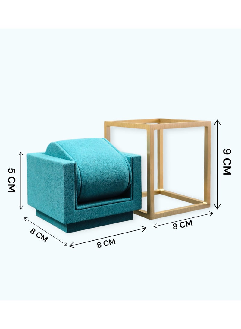 Al Seraj Luxury Medium Watch Display Stand with Metal Base | Premium Microfiber Watch Holder with Removable Cushion | Elegant Watch Storage Stand for Jewelry Display, Retail Showcase & Gift Organizer - Image 3