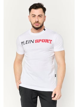 Plein Sport Men Sportswear Fit Short Sleeve Outdoor T-Shirt, White  - Image 1