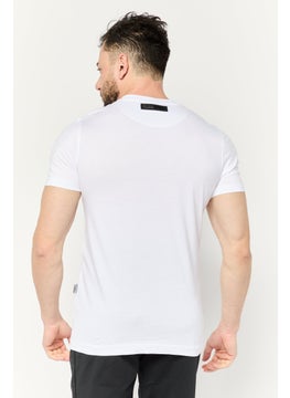 Plein Sport Men Sportswear Fit Short Sleeve Outdoor T-Shirt, White  - Image 4