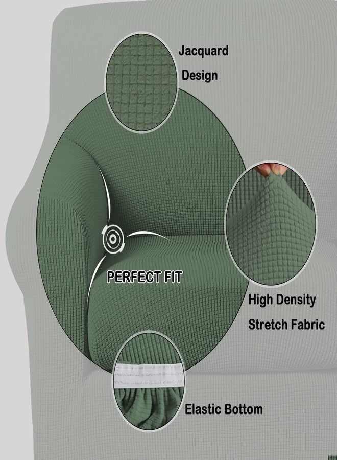 Turquoize 2 Piece Chair Covers Chair Slipcovers for Living Room Armchair Sofa Covers Chair Couch Cover with Arms Washable Furniture Protector for Chairs Feature Jacquard Fabric (Chair, Loden Frost) - Image 3
