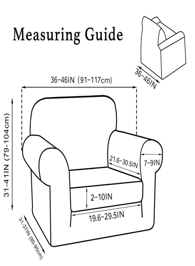 Turquoize 2 Piece Chair Covers Chair Slipcovers for Living Room Armchair Sofa Covers Chair Couch Cover with Arms Washable Furniture Protector for Chairs Feature Jacquard Fabric (Chair, Loden Frost) - Image 2