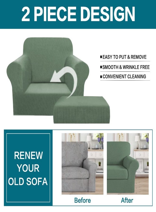 Turquoize 2 Piece Chair Covers Chair Slipcovers for Living Room Armchair Sofa Covers Chair Couch Cover with Arms Washable Furniture Protector for Chairs Feature Jacquard Fabric (Chair, Loden Frost) - Image 4