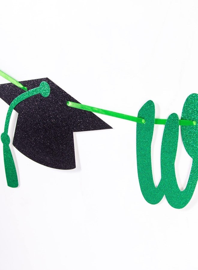 Gexolenu We Are So Proud of You, Class of 2026 Graduation Theme Party Decoration, Green Congrats Grad Banner, Black Glitter Graduation 2026 Black Congratulations Grad Party Decorations - Image 4