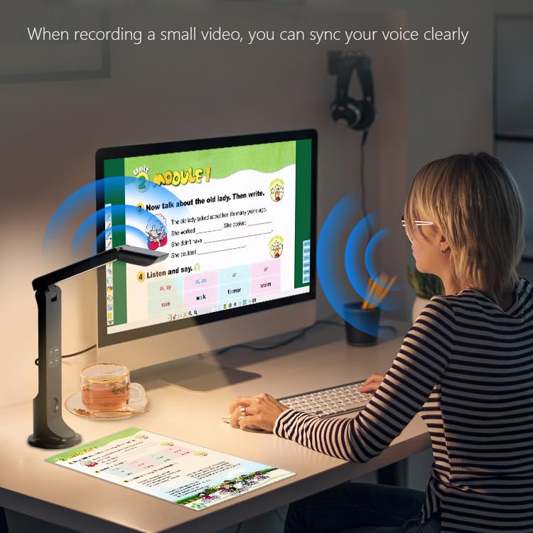 MICROWARE 16MP Book Scanner, Visualizer High Definition USB Visual Presenter Document Scanner Document Camera for Classroom teching - Image 2