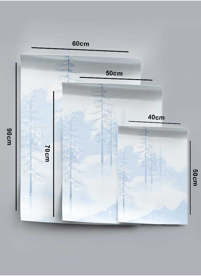 LOWHA Poster Painting Art With Four Separate Pieces Of Double-Sided Stickers Snow Ice Winter For Home Bedroom Living Room And Office Decor  - Image 4