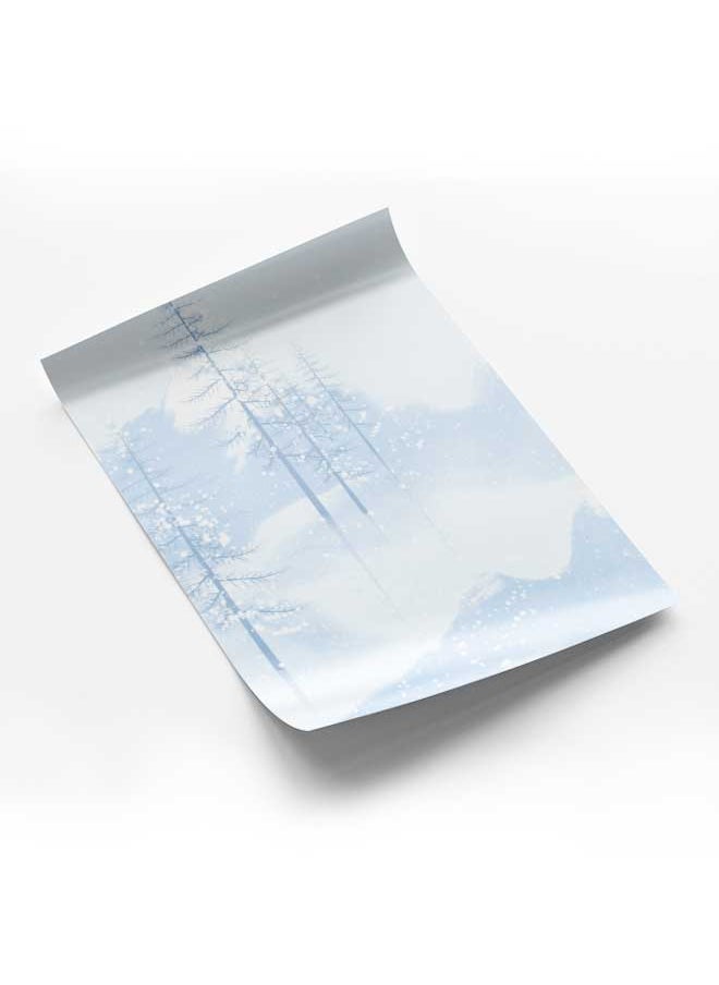 LOWHA Poster Painting Art With Four Separate Pieces Of Double-Sided Stickers Snow Ice Winter For Home Bedroom Living Room And Office Decor  - Image 1