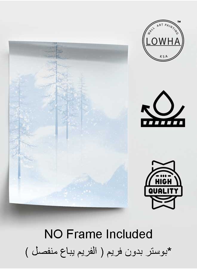 LOWHA Poster Painting Art With Four Separate Pieces Of Double-Sided Stickers Snow Ice Winter For Home Bedroom Living Room And Office Decor  - Image 3