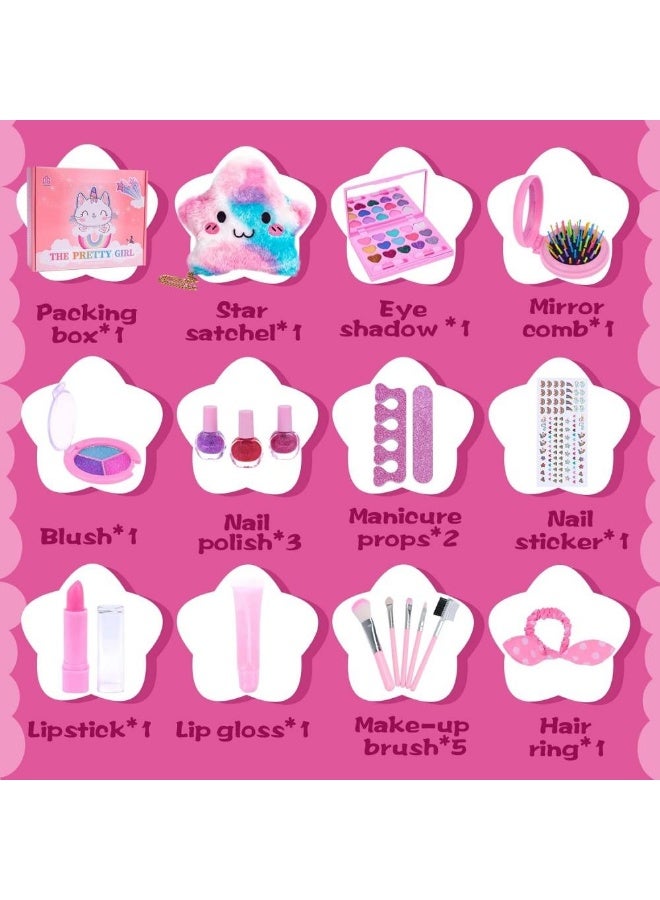 Kids' makeup set for girls, washable makeup for girls, realistic makeup set for toddlers, safe dress-up toys for girls and princesses, birthday gift for girls aged 4, 5, 6, 7, 8, and 9 - Image 4