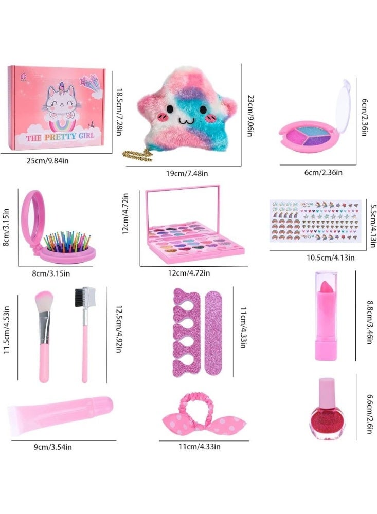 Kids' makeup set for girls, washable makeup for girls, realistic makeup set for toddlers, safe dress-up toys for girls and princesses, birthday gift for girls aged 4, 5, 6, 7, 8, and 9 - Image 3