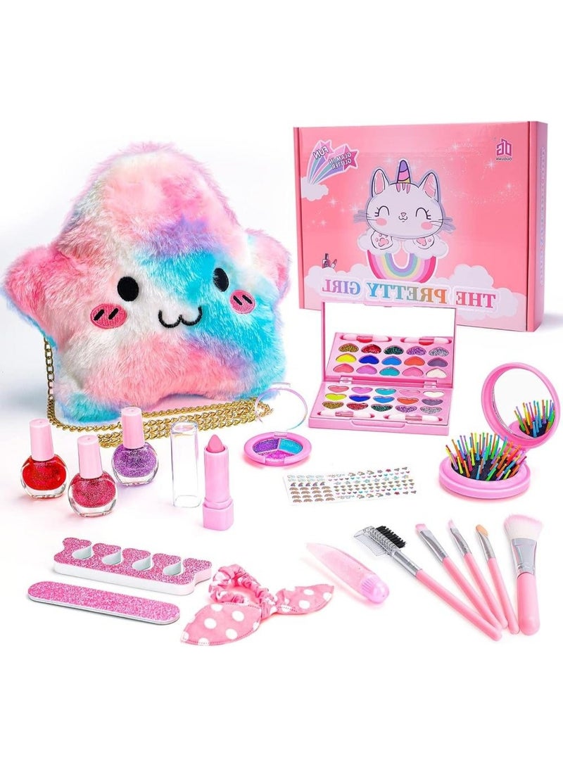 Kids' makeup set for girls, washable makeup for girls, realistic makeup set for toddlers, safe dress-up toys for girls and princesses, birthday gift for girls aged 4, 5, 6, 7, 8, and 9 - Image 2