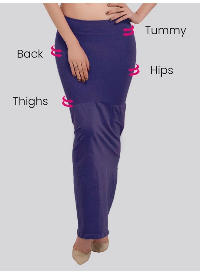 Clovia Clovia Women's Petticoat Style Saree Shapewear with Side Slit (SW0023P08_Blue_XL) - Image 2