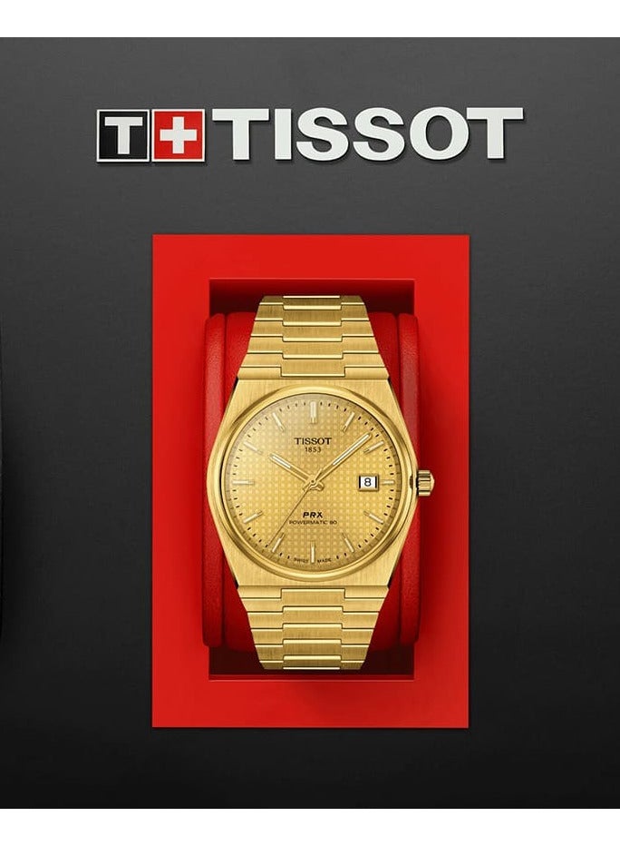 TISSOT PRX Men’s Swiss Made Powermatic 80 Stainless Steel Champagne Dial 40mm Watch T137.407.33.021.00 - Image 5