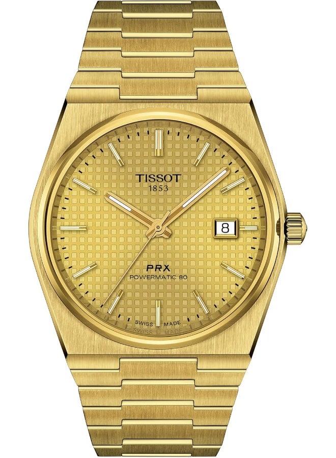 TISSOT PRX Men’s Swiss Made Powermatic 80 Stainless Steel Champagne Dial 40mm Watch T137.407.33.021.00 - Image 1