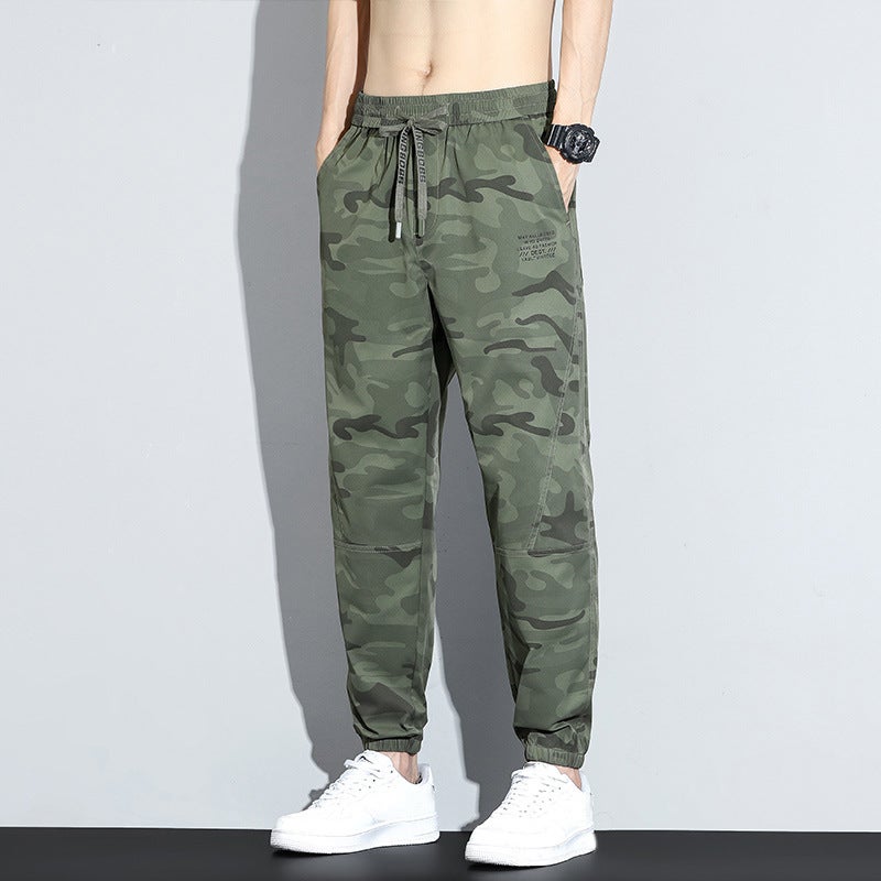 2024 Mens Camo Cargo Pants Casual Loose Fit K09 Army Green