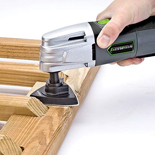 Genesis GMT15A 1.6 Amp Multi-Purpose Oscillating Tool and 19-Piece Universal Hook-And-Loop Accessory Kit with Storage Box - Image 5