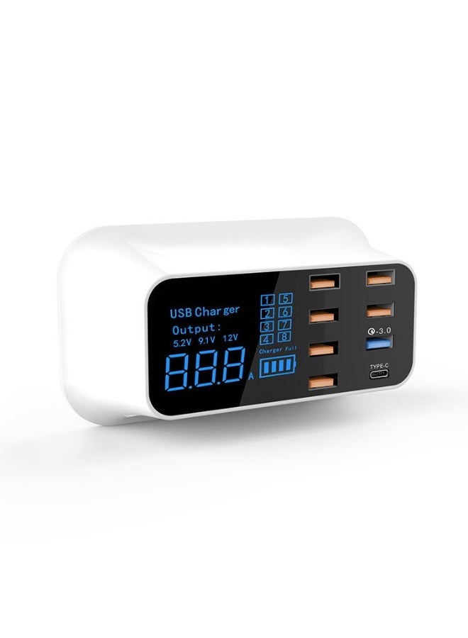 Smartberry Multi-Port USB Fast Charging Station White – 8-Port Desktop Charger with QC 3.0 & Intelligent LED Display - Image 4