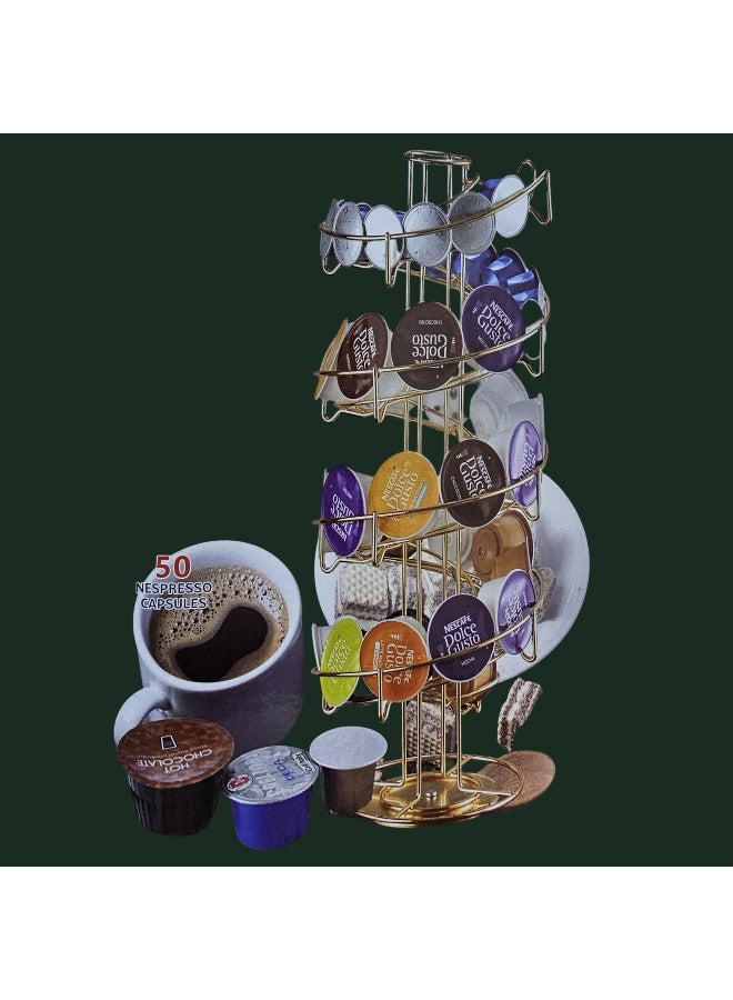 دي إل سي  حامل كبسولات قهوة واسبرسو حلزوني يحمل من 30 الى 50 كبسولة - Image 4